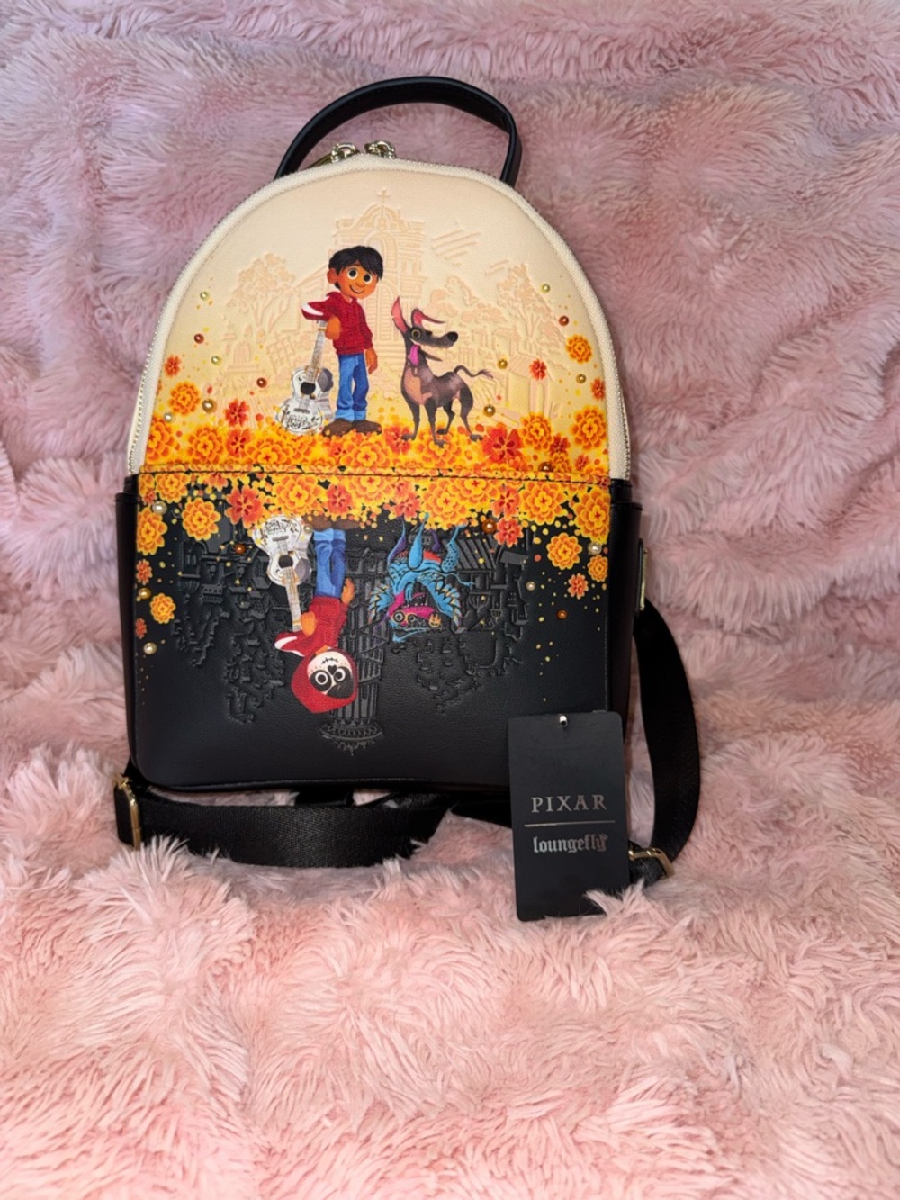 Loungefly Black, Cream & Yellow 'Coco' Mini Backpack